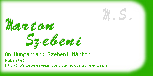 marton szebeni business card