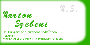 marton szebeni business card